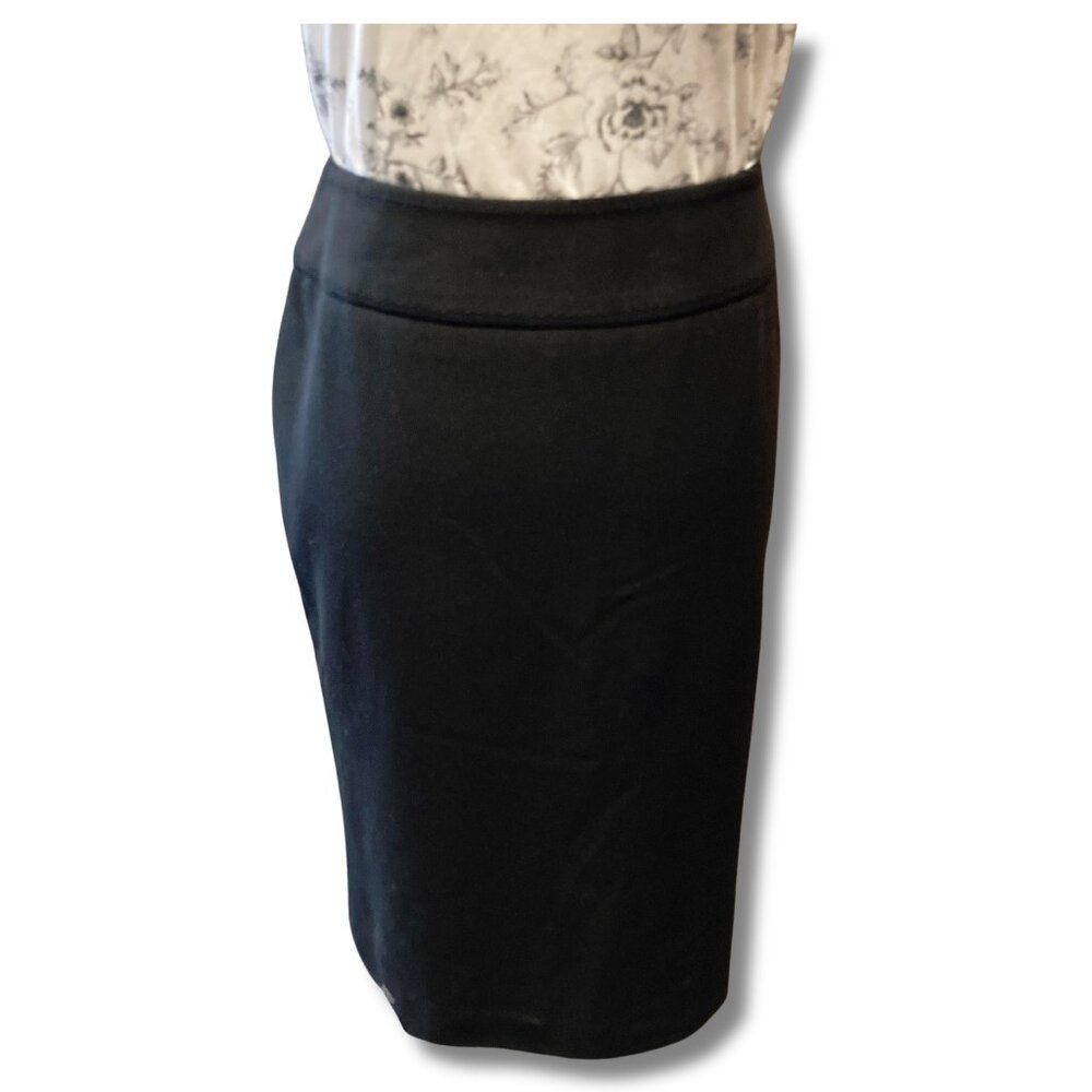 MARIO SERRANI Black a-line midi skirt ~ Corporate goth pin-up girl MEDIUM LARGE